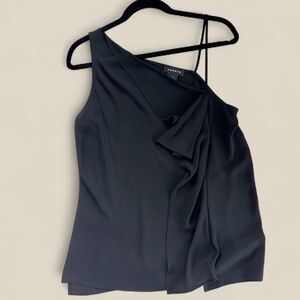 Elegant Black One-Shoulder Women's Top